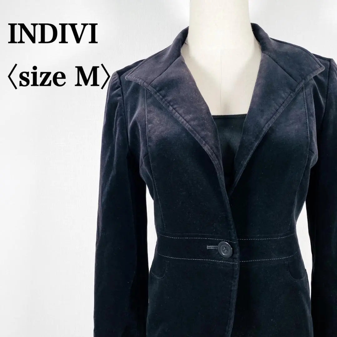 [Very popular] Indivi cotton blend double pocket velour tailored jacket