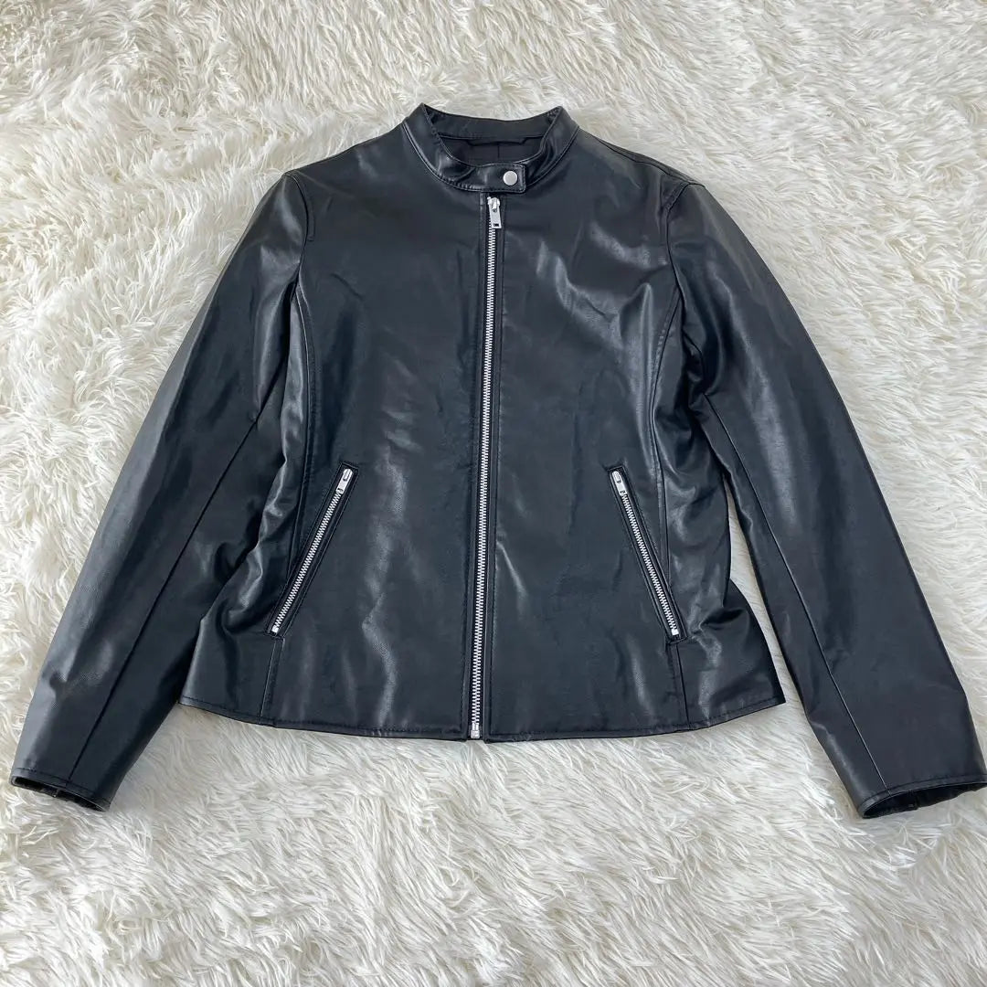 UNIQLO Single Rider Jacket Black Neo Leather Synthetic Leather M