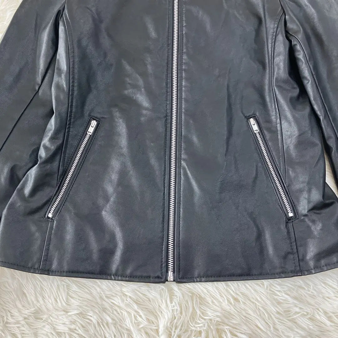 UNIQLO Single Rider Jacket Black Neo Leather Synthetic Leather M