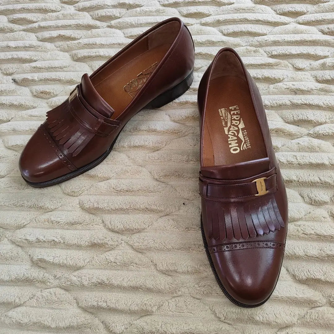 Ferragamo Loafers Leather Shoes Size 7 Straight Tip | Ferragamo　ローファー　レザーシューズ ７サイズ　ストレートチップ