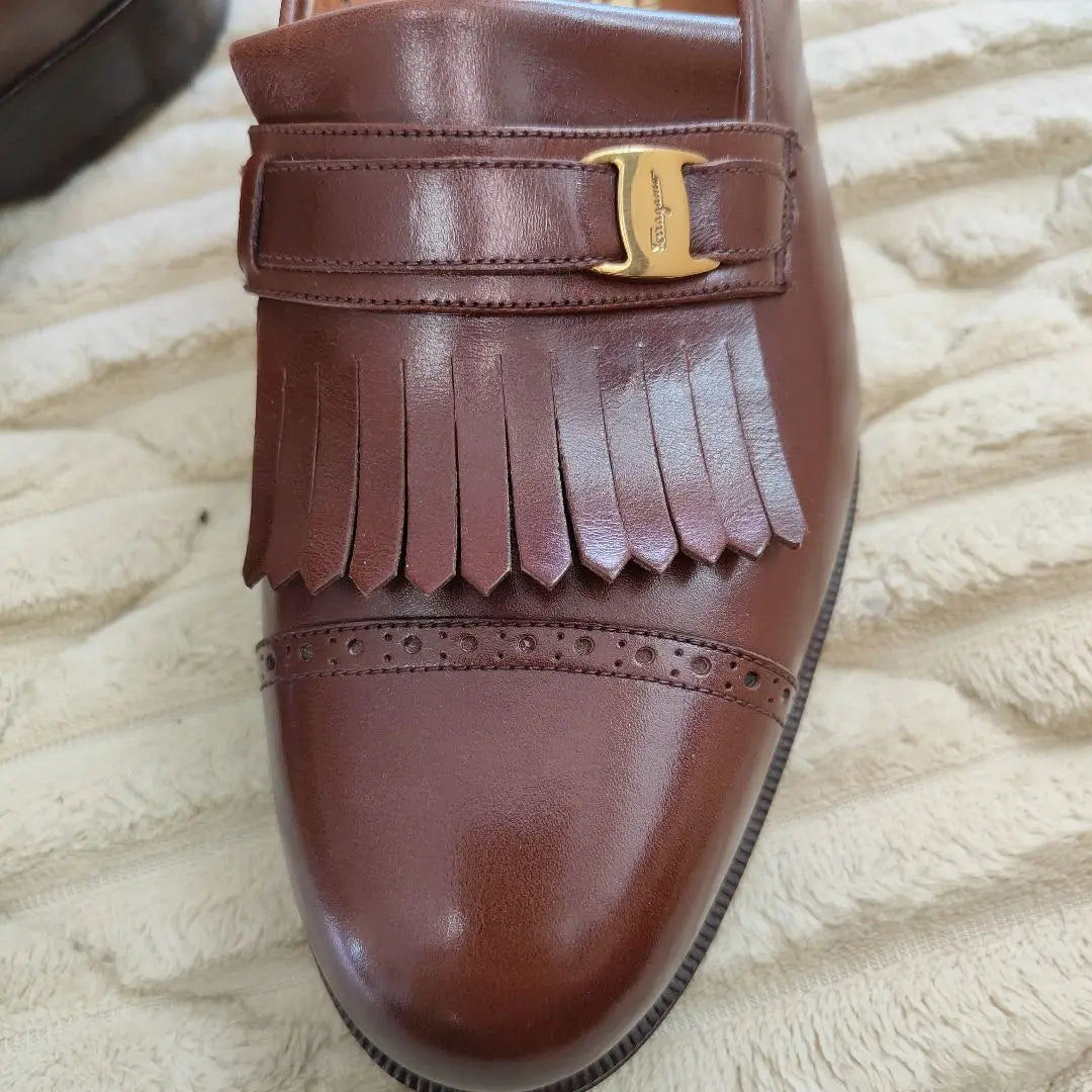 Ferragamo Mocasines Zapatos De Piel Talla 7 Punta Recta | Ferragamo ７サイズ ストレートチップ