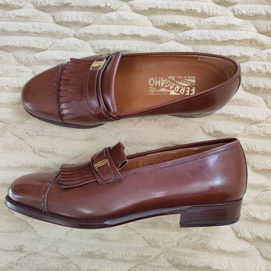 Ferragamo Loafers Leather Shoes Size 7 Straight Tip | Ferragamo　ローファー　レザーシューズ ７サイズ　ストレートチップ