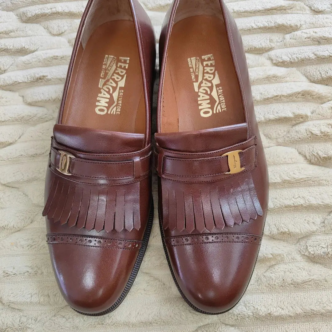 Ferragamo Loafers Leather Shoes Size 7 Straight Tip | Ferragamo　ローファー　レザーシューズ ７サイズ　ストレートチップ