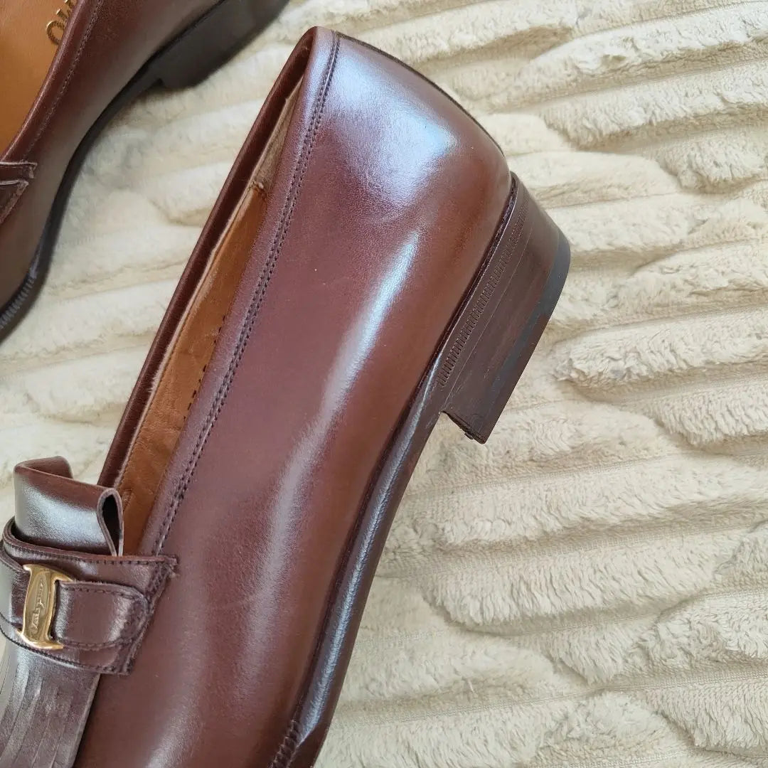 Ferragamo Mocasines Zapatos De Piel Talla 7 Punta Recta | Ferragamo ７サイズ ストレートチップ