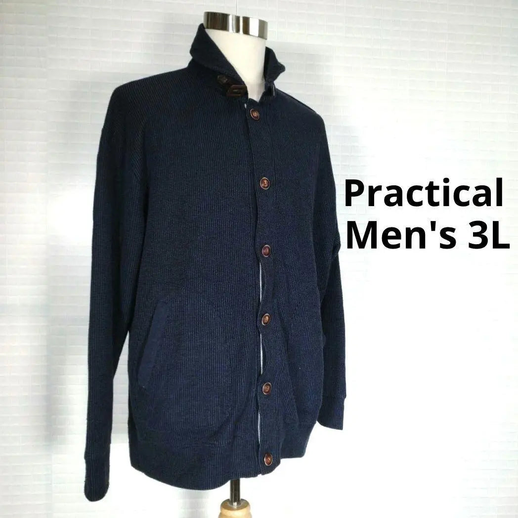 3808 Men's Large Size 3L [Practical] Cut -and -sew dark blue navy | 3808メンズ 大きいサイズ 3L【プラクティカル】カットソー 紺色 ネイビー