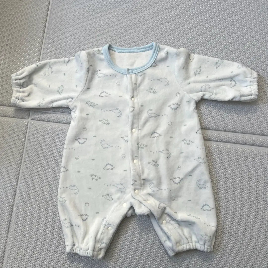 [Good condition] Dinosaur pattern romper light blue 60-70cm