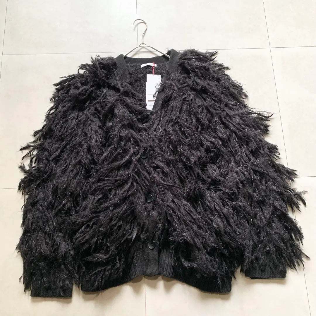 Maison Special Shaggy Cardigan Shaggy Fringe Hand