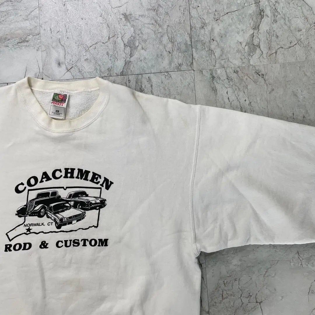 Fruit of the Room Sweatshirt 90s Box Silhouette White Men's XL