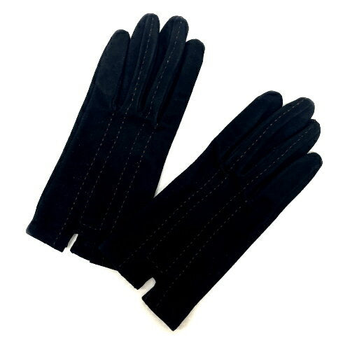 Hermes Gloves Suede Size 7 Fashion Goods Gloves Women's Black Beautiful Condition Used mah01522