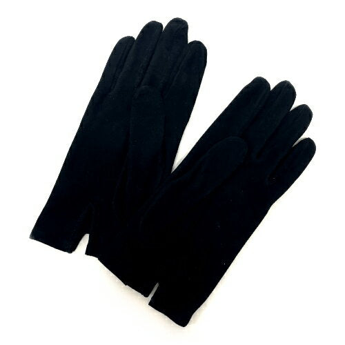 Hermes Gloves Suede Size 7 Fashion Goods Gloves Women's Black Beautiful Condition Used mah01522