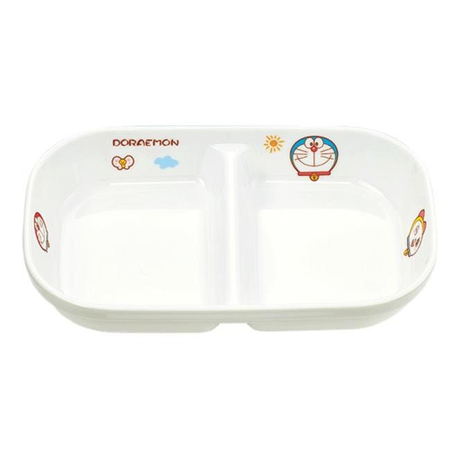 Plato divisor cuadrado doble de melamina pequeño 170X107 mm H32 mm Doraemon [J31DO] Marukei Uso comercial Niños Vajilla de melamina para niños Plato divisor de plástico Almuerzo escolar D8