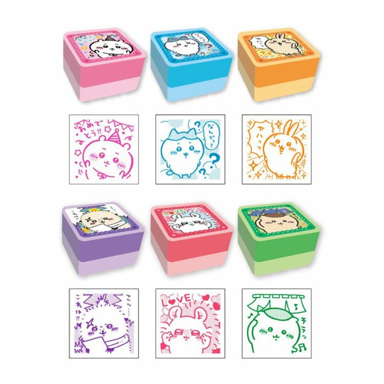 Chiikawa Stamp Set, 6-piece Stamp Set, Case, Decoration