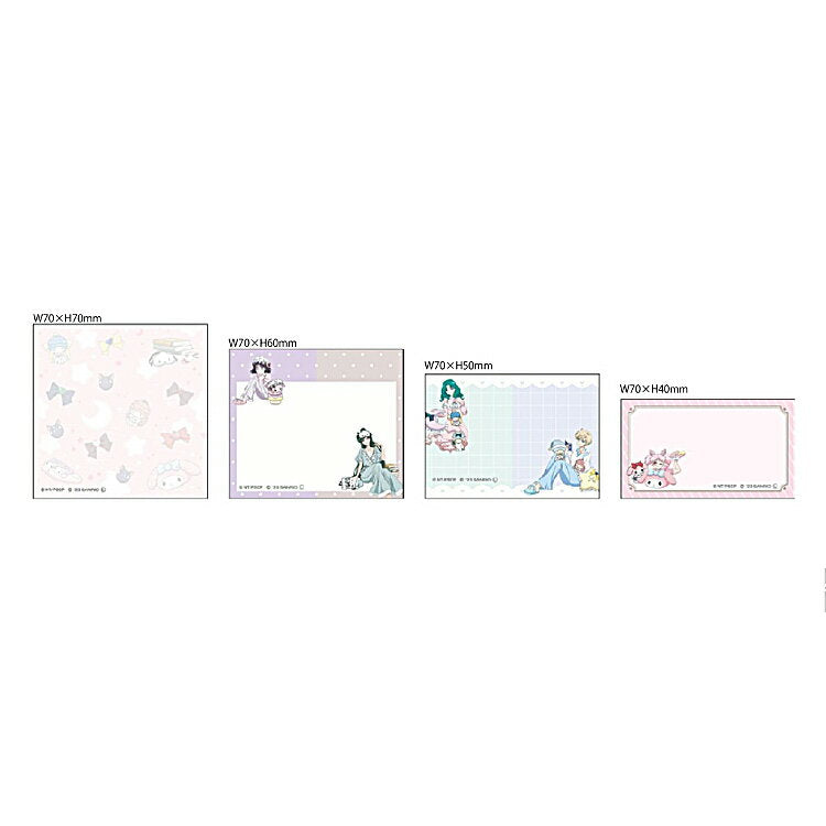 Sailor Moon x Sanrio Characters Sticky Notes B 720340 My Melo My Sweet Piano Little Twin Stars Kikirara Pochakko