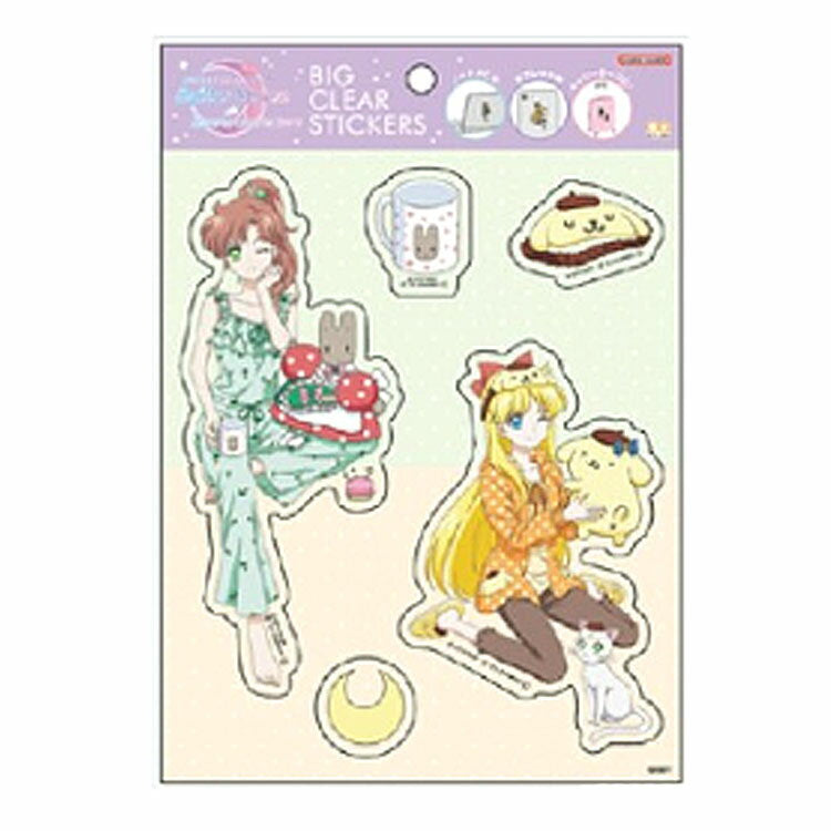 Sailor Moon x Sanrio Characters Big Clear Sticker C 720432 Maron Cream Pom Pom Pudding