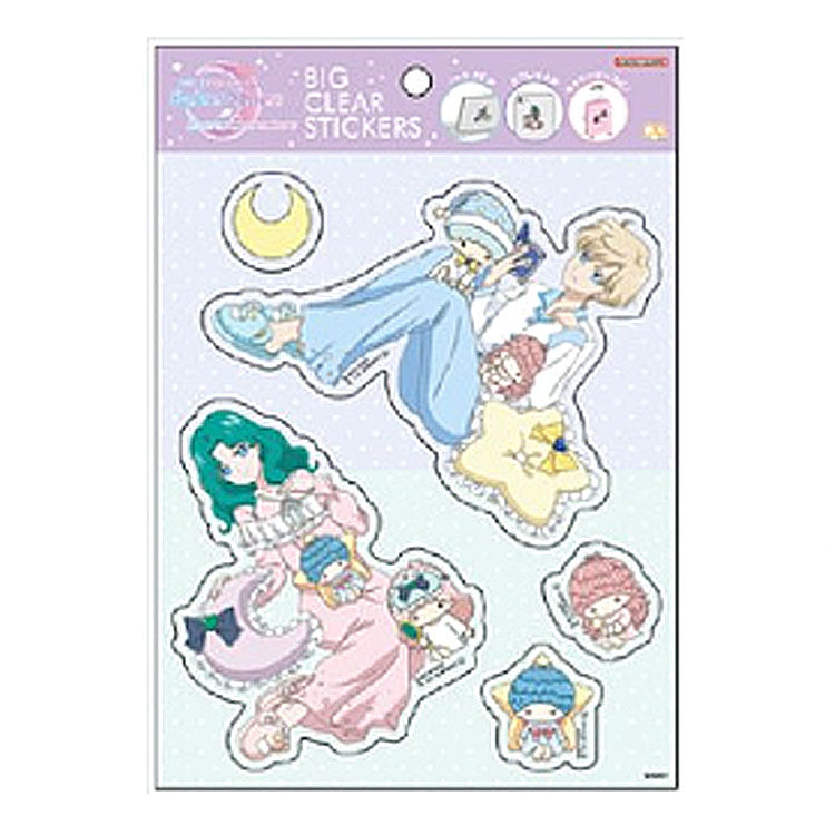 Pegatina transparente grande de personajes de Sailor Moon x Sanrio D 720449 Little Twin Stars Kikirara