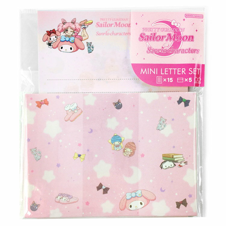 Sailor Moon x Sanrio Characters Mini Letter Set B 720326 My Melo My Sweet Piano Little Twin Stars Kikirara Pochakko