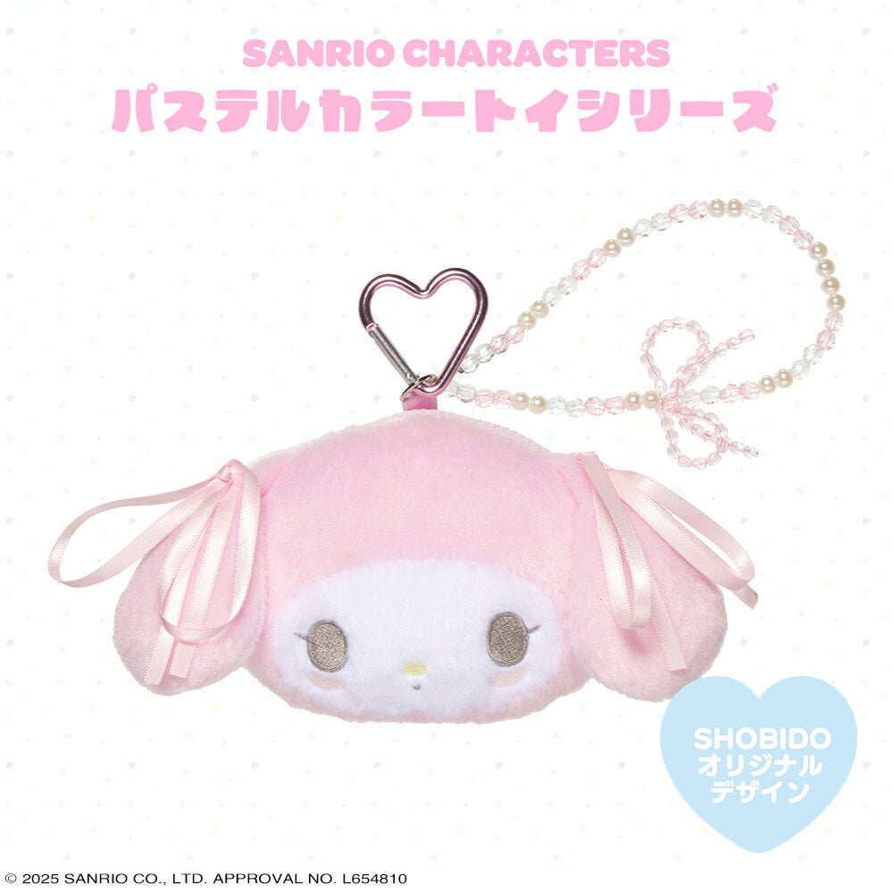 Minibolsa troquelada con mosquetón de la serie de juguetes en colores pastel de personajes de Sanrio<my melody kuromi cinnamoroll> Llavero de peluche con personajes de Sanrio</my>