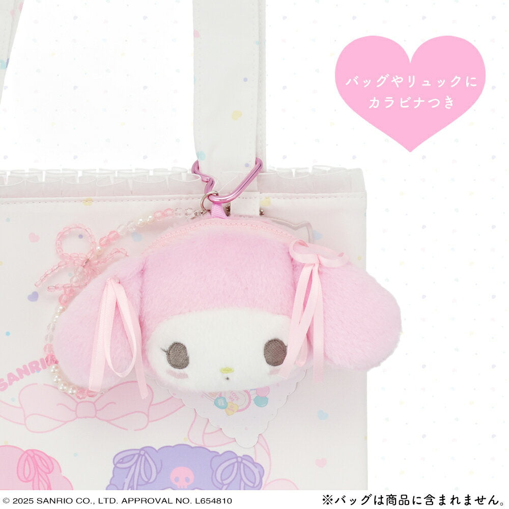 Sanrio Characters Pastel Color Toy Series Die-cut Mini Pouch with Carabiner <My Melody / Kuromi / Cinnamoroll > Sanrio Characters Gift Keychain Plush Toy Plush