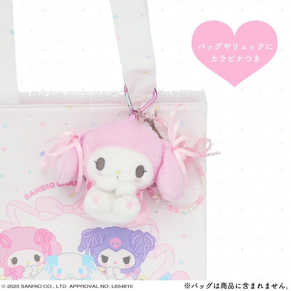 Mascota de peluche de la serie de juguetes de colores pastel de personajes de Sanrio<my melody kuromi cinnamoroll> Llavero de peluche con forma de mosquetón de Sanrio, regalo kawaii</my>