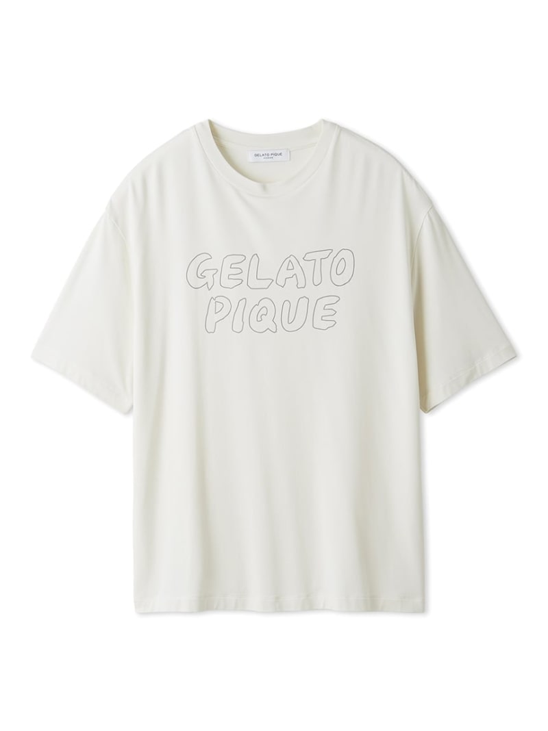 [SALE/30% OFF] [HOMME] Rayon logo T-shirt gelato pique Gelato Pique Tops Cut and sew T-shirt White Gray [RBA_E] [Pre-order] * [Free shipping] [Rakuten Fashion]