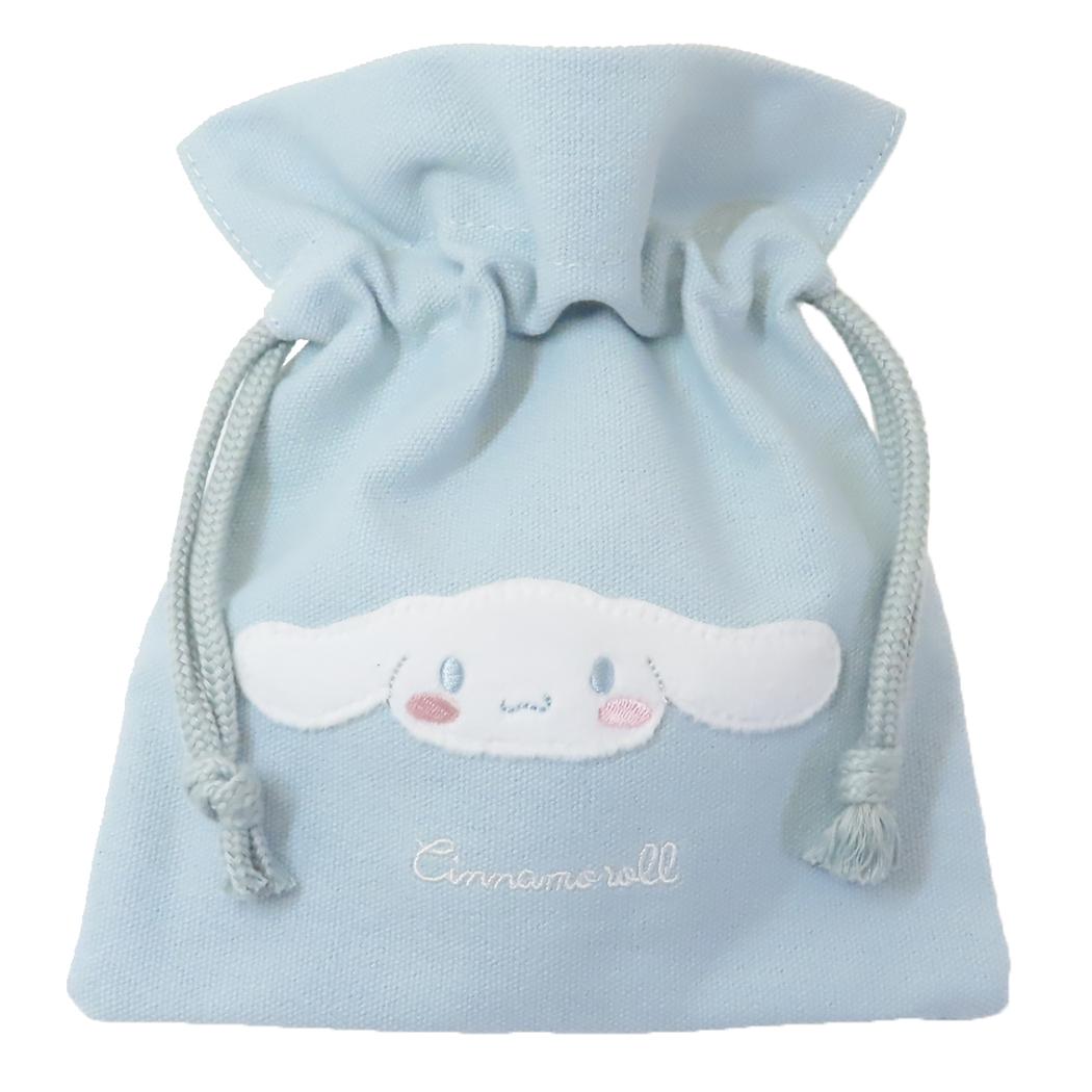 Bolsa con cordón de Cinnamoroll, bolsa con cordón, bolsa de Kinchaku, parche esponjoso, accesorios para manualidades de Sanrio Marimo, soporte para artículos de personajes, colección de cine, tarjetas postales