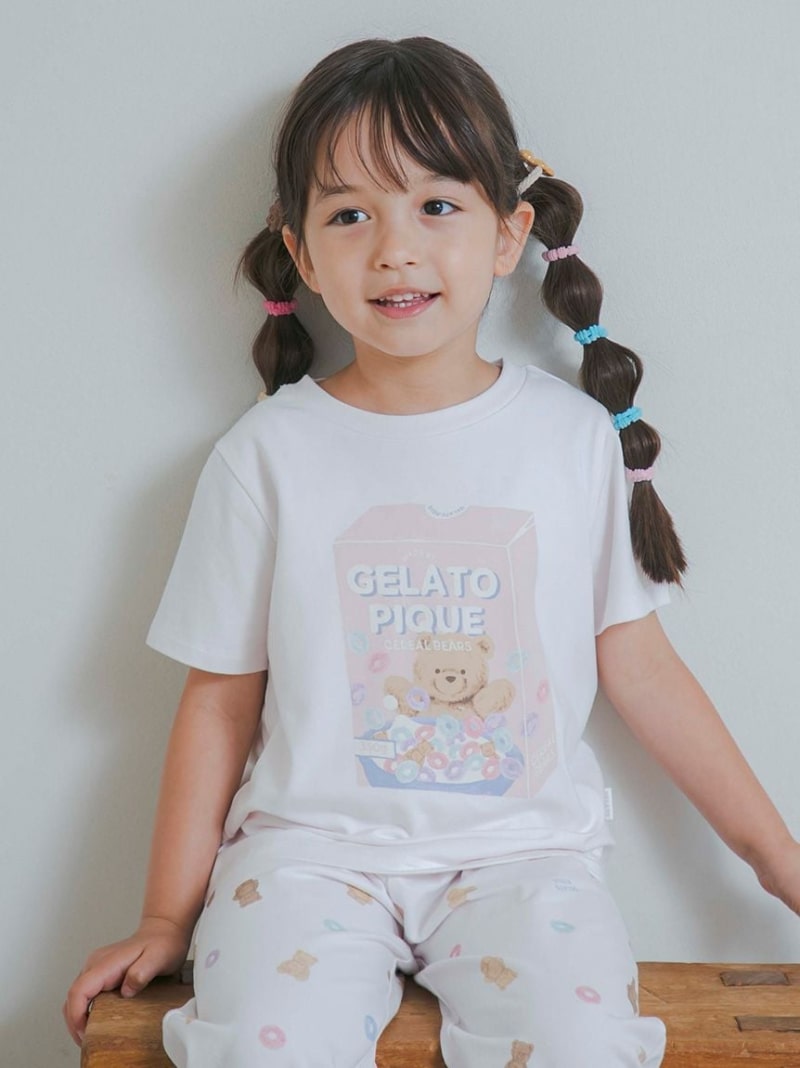 [SALE/30% OFF] [KIDS] Serial Bear One Point T-shirt gelato pique Gelato Pique Tops Cut and Sew T-shirt White Pink [RBA_E] [Rakuten Fashion]