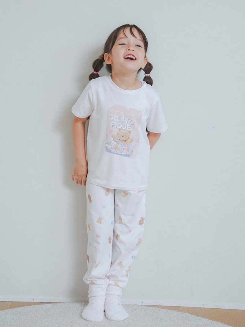 [SALE/30% OFF] [KIDS] Serial Bear One Point T-shirt gelato pique Gelato Pique Tops Cut and Sew T-shirt White Pink [RBA_E] [Rakuten Fashion]