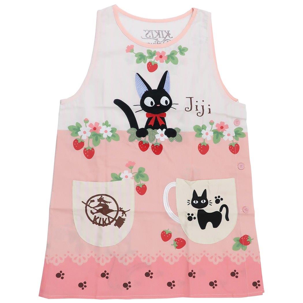 Kiki's Delivery Service Women's Apron, Apron, Gigi and Strawberry, Studio Ghibli, Marushin, Kitchen Goods, Character Goods, Mail-order, Cinema Collection, White Day