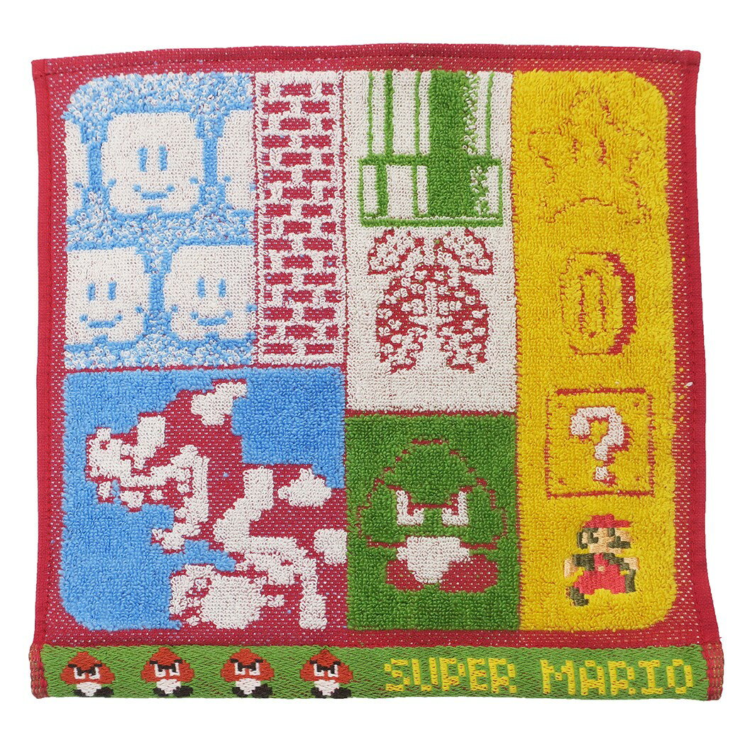 Super Mario Mini Towel Handkerchief Towel Earth Stage Nintendo Marushin Gifts Miscellaneous Goods Character Goods Mail-order Cinema Collection Presents Boys Girls