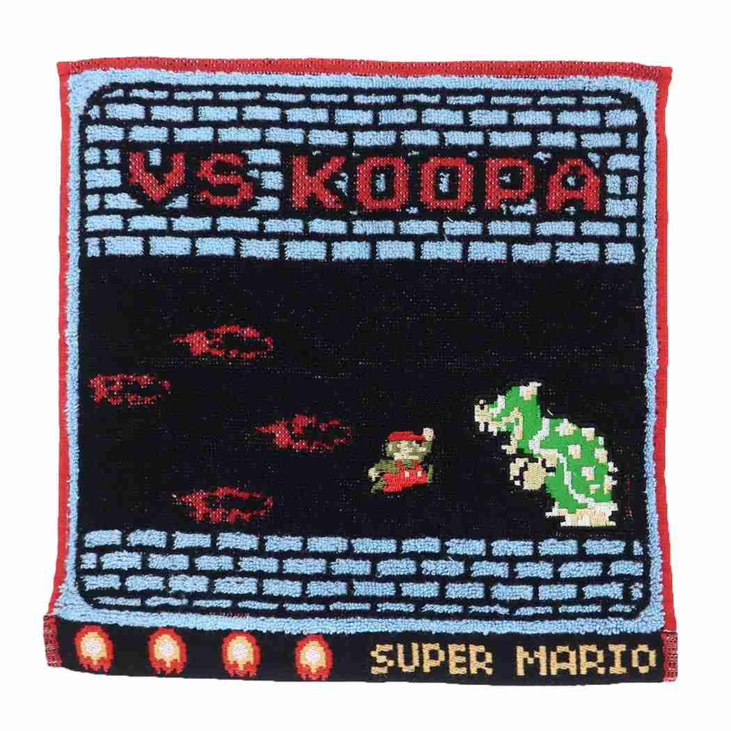 Super Mario Mini Towel Pile Jacquard Handkerchief Towel Battle Stage Marushin Sweat Wipe Towel Character Goods Available for Mail Delivery Cinema Collection