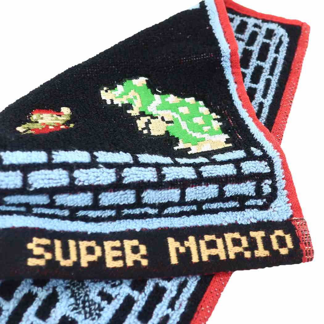 Super Mario Mini Towel Pile Jacquard Handkerchief Towel Battle Stage Marushin Sweat Wipe Towel Character Goods Available for Mail Delivery Cinema Collection