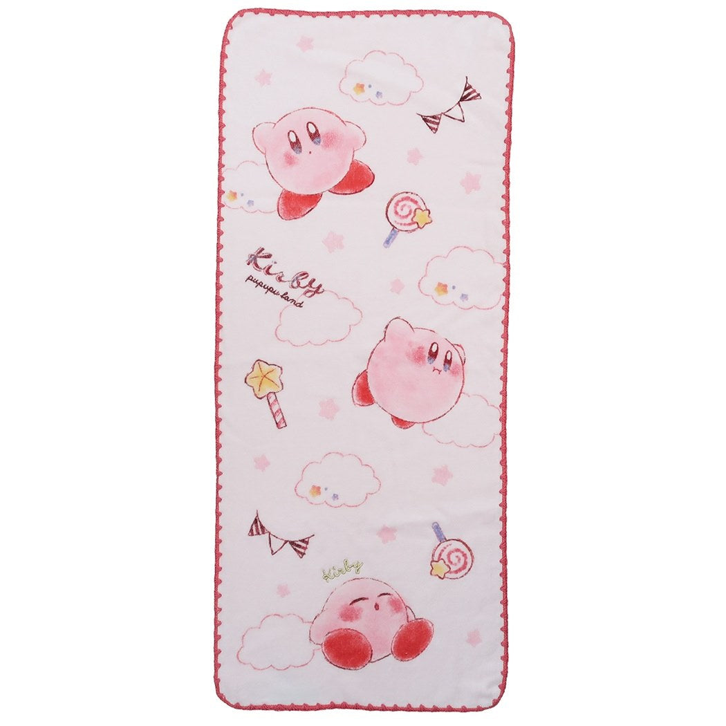 Kirby Star Face Towel Long Towel Cotton Candy Clouds and Kirby Nintendo Marushin Present Character Goods Mail-Can be Cinema Collection Boys Girls Gift