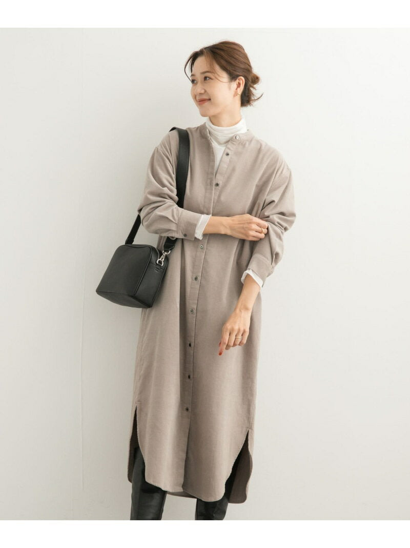 [SALE/50% OFF] "UR TECH" Corduroy Shirt Dress URBAN RESEARCH DOORS Urban Research Doors Dress Dress Green Gray Pink Blue Yellow [RBA_E] [Free shipping