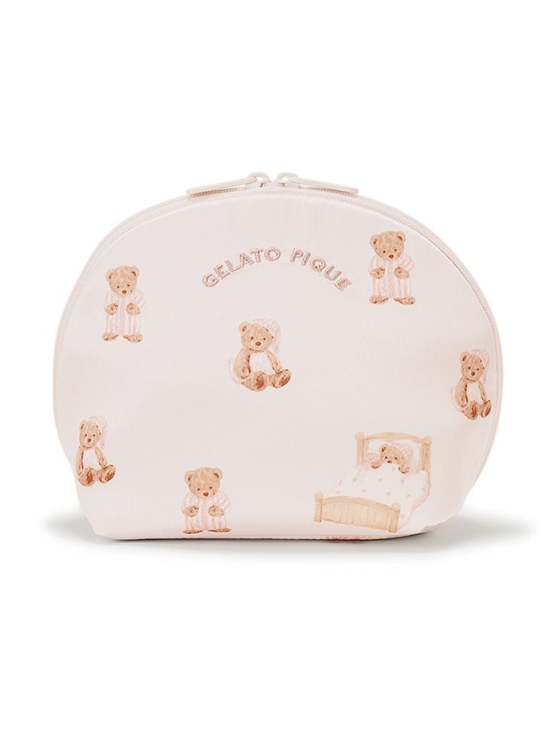 [SALE/30% OFF] GOOD NIGHT BEAR pattern pouch gelato pique Gelato Pique Wallet, Pouch, Case Pouch, White Pink [RBA_E] [Rakuten Fashion]