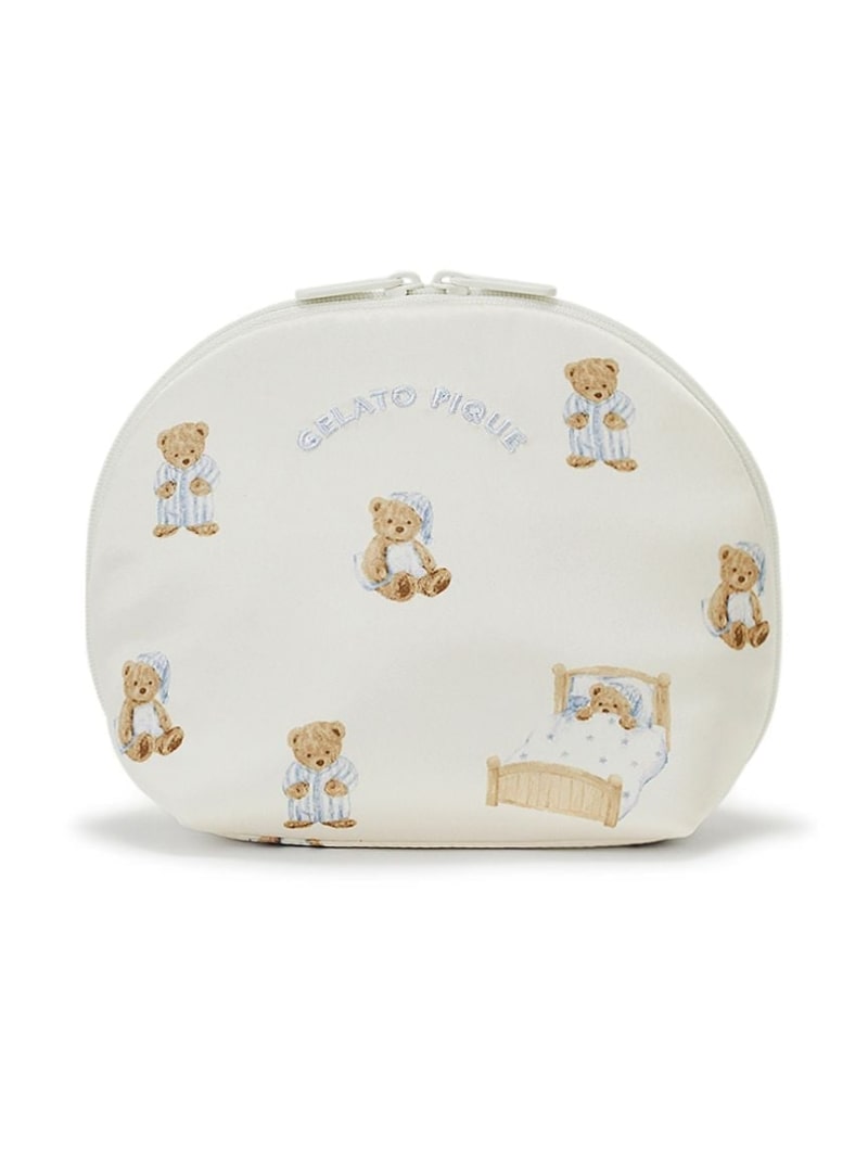 [SALE/30% OFF] GOOD NIGHT BEAR pattern pouch gelato pique Gelato Pique Wallet, Pouch, Case Pouch, White Pink [RBA_E] [Rakuten Fashion]