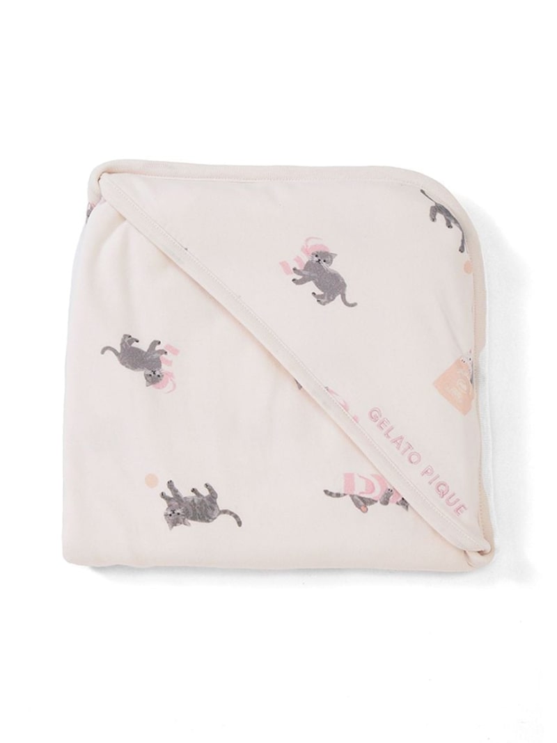 [SALE/30% OFF] [BABY] Playful Cat Pattern Blanket gelato pique Interior and Household Goods Blanket/Knee Blanket Pink White [RBA_E] [Free Shipping] [Rakuten Fashion]