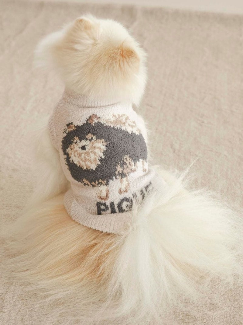 [SALE/30% OFF] [CAT&DOG] Baby Moko Pomeranian Jacquard Pullover GELATO PIQUE CAT&DOG Gelato Pique Pet Supplies Pet Wear/Pet Clothing Pink Red White [RBA_E] [Free Shipping] [Raku