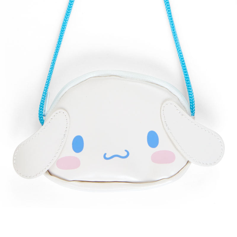 Cinnamoroll face-shaped coin case with rope