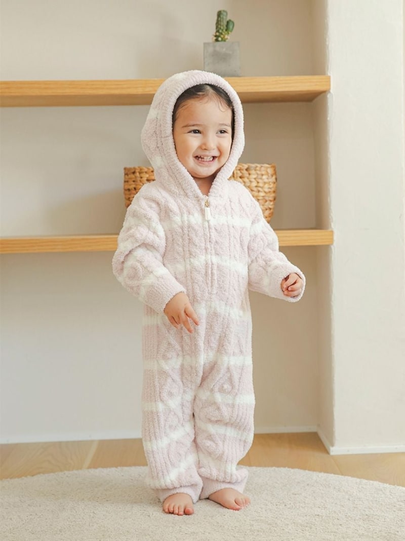 [REBAJAS/30 % DE DESCUENTO] [BEBÉ] Mono de bebé Mokoar Run Border de piqué helado Ropa de maternidad/productos para bebés Mono/mono Rosa Blanco [RBA_E] [Envío gratis] [Rakuten Fa