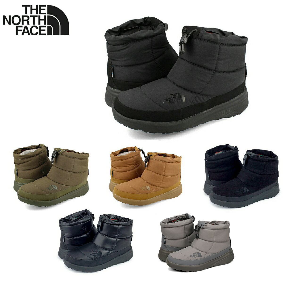 [Price Down] THE NORTH FACE W NUPTSE BOOTIE WP VIII SHORT The North Face Women's Nuptse Bootie Waterproof VIII Short Women's Boots Waterproof BLACK GREEN BROWN Black Grey