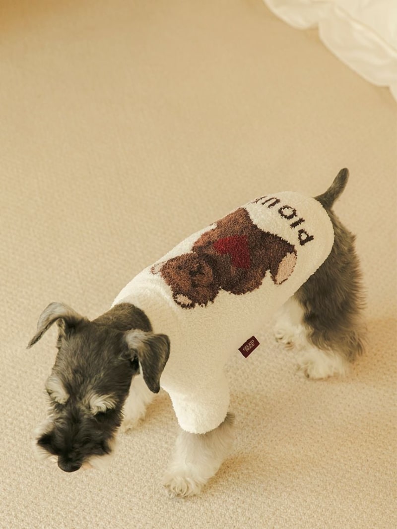 [CAT&DOG] Heart Bear Jacquard High Neck Pullover GELATO PIQUE CAT&DOG Gelato Pique Pet Supplies Pet Wear/Pet Clothing White Red Pink [Free Shipping] [Rakuten Fashion]