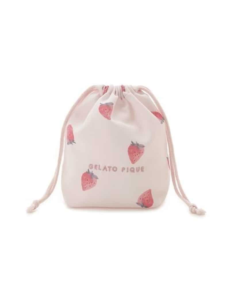 [KIDS] Drawstring bag S gelato pique Gelato Pique Fashion goods Other fashion goods Pink White [Rakuten Fashion]