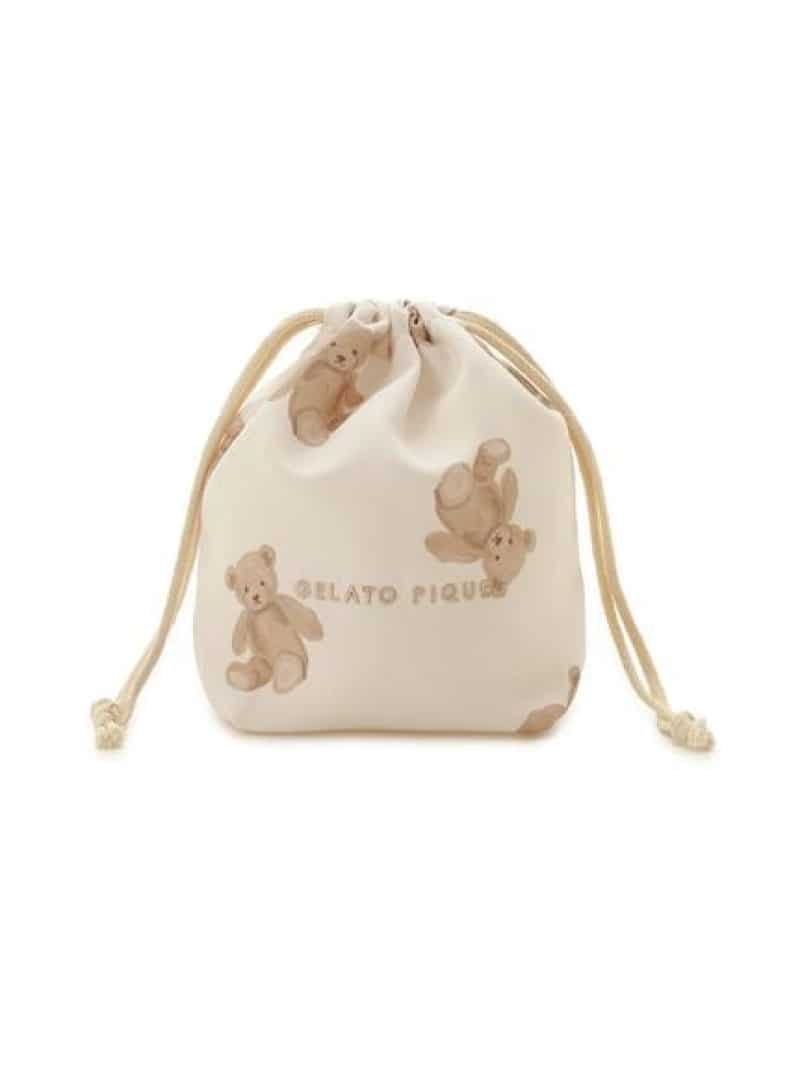 [KIDS] Drawstring bag S gelato pique Gelato Pique Fashion goods Other fashion goods Pink White [Rakuten Fashion]