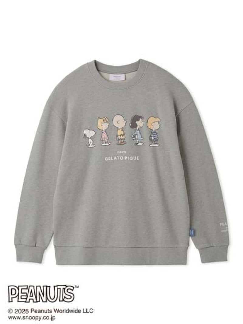 [PEANUTS] [HOMME] Fleece pullover gelato pique gelato pique top cut and sew T-shirt gray white [Free shipping] [Rakuten Fashion]