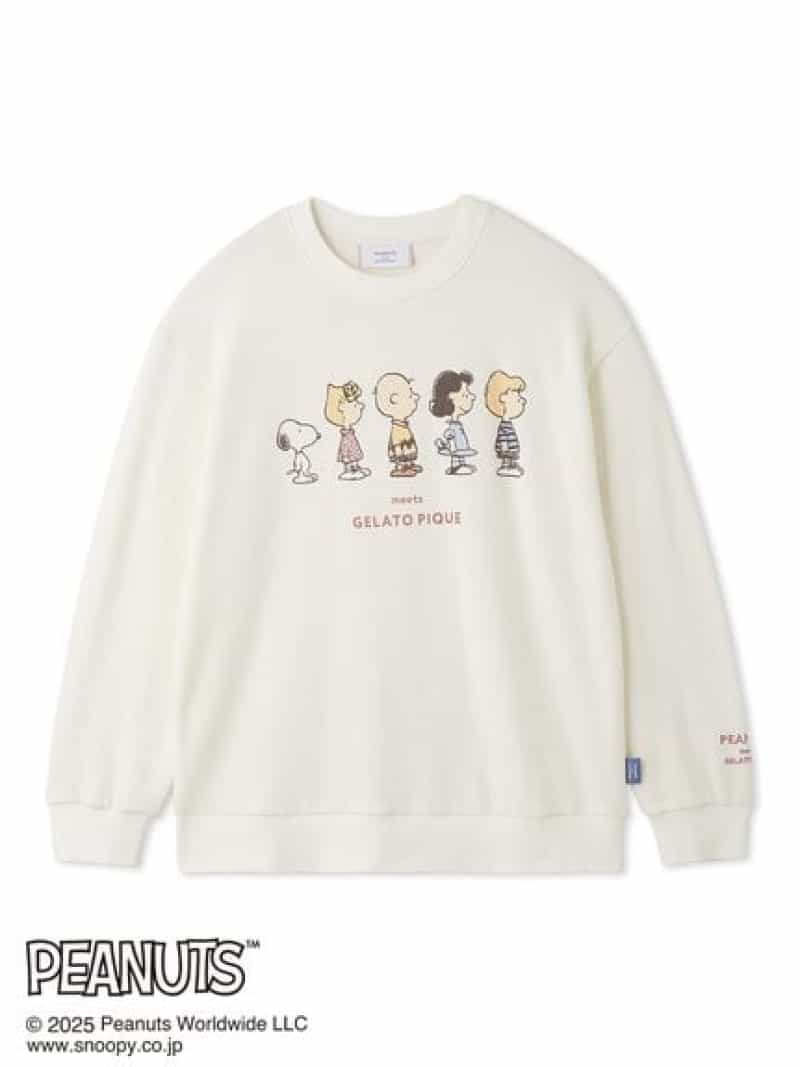 [PEANUTS] [HOMME] Fleece pullover gelato pique gelato pique top cut and sew T-shirt gray white [Free shipping] [Rakuten Fashion]