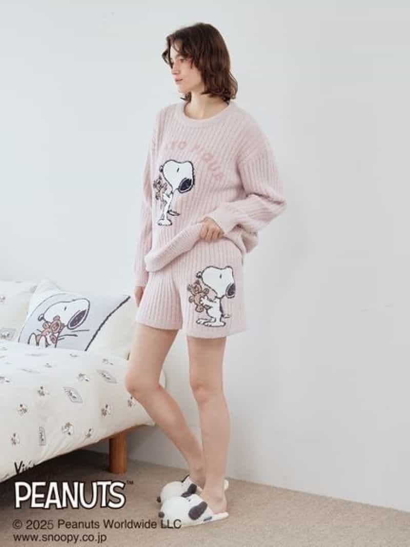 [PEANUTS] [ONLINE Limited] SNOOPY x BEAR Jacquard Pullover & Shorts Set gelato pique Gelato Pique Innerwear/Roomwear Other Innerwear/Roomwear Navy Pink White