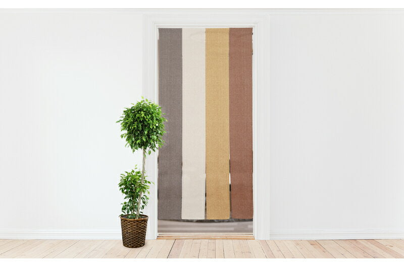 Noren Stylish Curtains, Partitions, Privacy, Long, Nordic, Plain, Muji, Simple, 4-row, Gradient, 4-piece, Natural, Merlin, 85 x 170cm