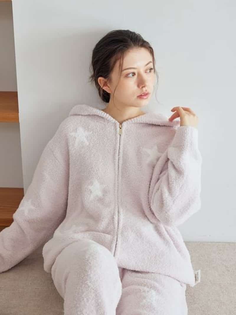 Parka de jacquard Powder Star de piqué de gelato Ropa interior/ropa de dormir Otra ropa interior/ropa de dormir Rosa Blanco [Envío gratuito] [Rakuten Fashion]