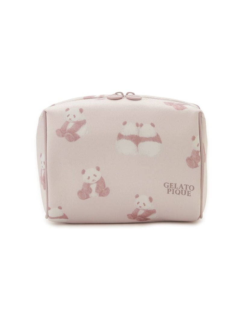 Panda all-over pattern square pouch gelato pique gelato pique wallet, pouch, case pouch, white, pink [Free shipping] [Rakuten Fashion]