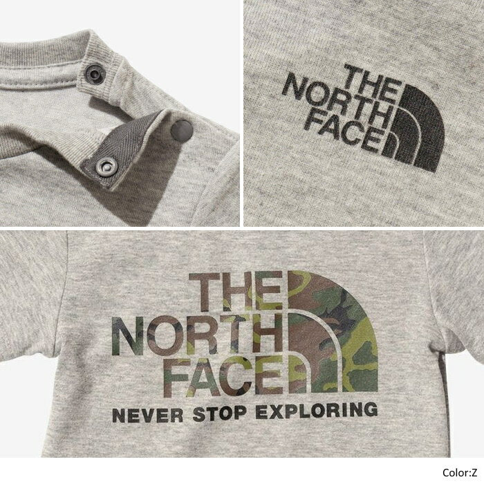 [OFERTA DE VERANO 20 % DE DESCUENTO] THE NORTH FACE Camiseta de manga corta con logotipo de camuflaje para bebé Camiseta de manga corta BS/S Camiseta con logotipo de camuflaje NTB32359 Distribuidor oficial japonés Producto